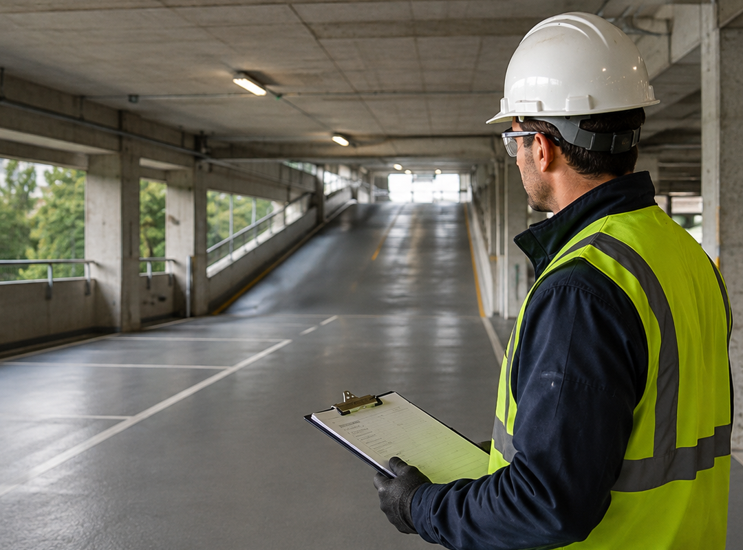 Parkade traffic coating inspection in British Columbia